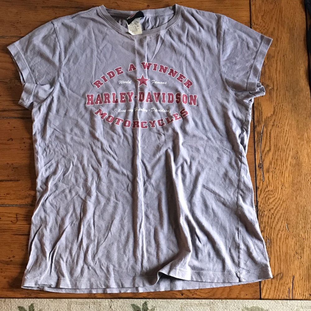 Harley-Davidson Gray and Red Women's Tee